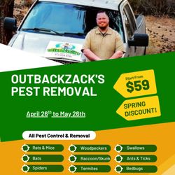Outbackzack's Pest Removal - SPRING SPECIAL!  Starting at just $59 to keep the critters out!