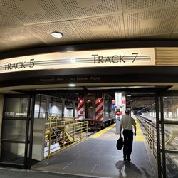 Metra Metropolitan Rail Roselle Station - There are 2 tracks through each doorway.