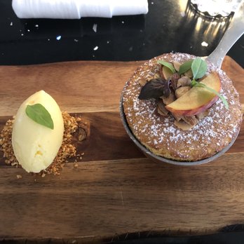 Glass Light - Peach cobbler dessert - New American Near Me - Norfolk, Virginia