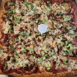 Riviera PIzza & Pasta - 16" Square Cut Sicilian Pizza. More like a square za thin crust for 40 bucks.
