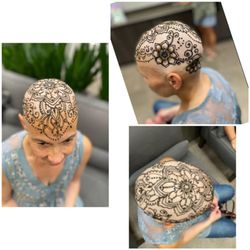 Nosheen's Eyebrow Threading - Henna Crown for cancer patient.