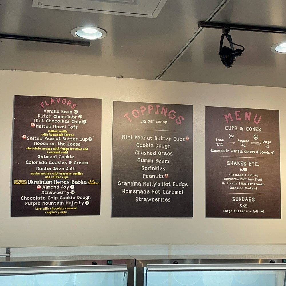 Josh & John's - Menu - Ice Cream & Frozen Yogurt Near Me - Colorado Springs, Colorado