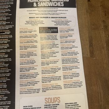 The Iron Oven - Menu 9/2026 - Bars Near Me - Southampton, Pennsylvania