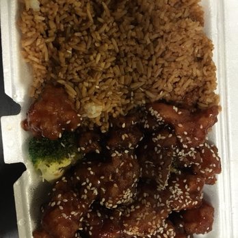 Asia Wok - Sesame chicken with pork fried rice....strong contrast with earlier photos posted. - Chinese Near Me - Allston, Massachusetts Asia Wok - Sesame chicken with pork fried rice....strong contrast with earlier photos posted. - Chinese Near Me - Allston, Massachusetts