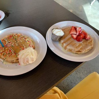 Toast - Birthday pancakes and strawberry shortcake pancakes - American Near Me - Sugar Land, Texas Toast - Birthday pancakes and strawberry shortcake pancakes - American Near Me - Sugar Land, Texas