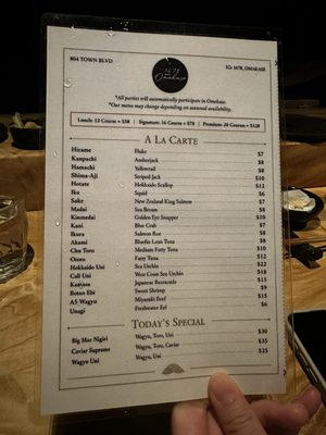 Menu photo 1 1678 Omakase Atlanta, GA Menu photo 1 1678 Omakase Atlanta, GA