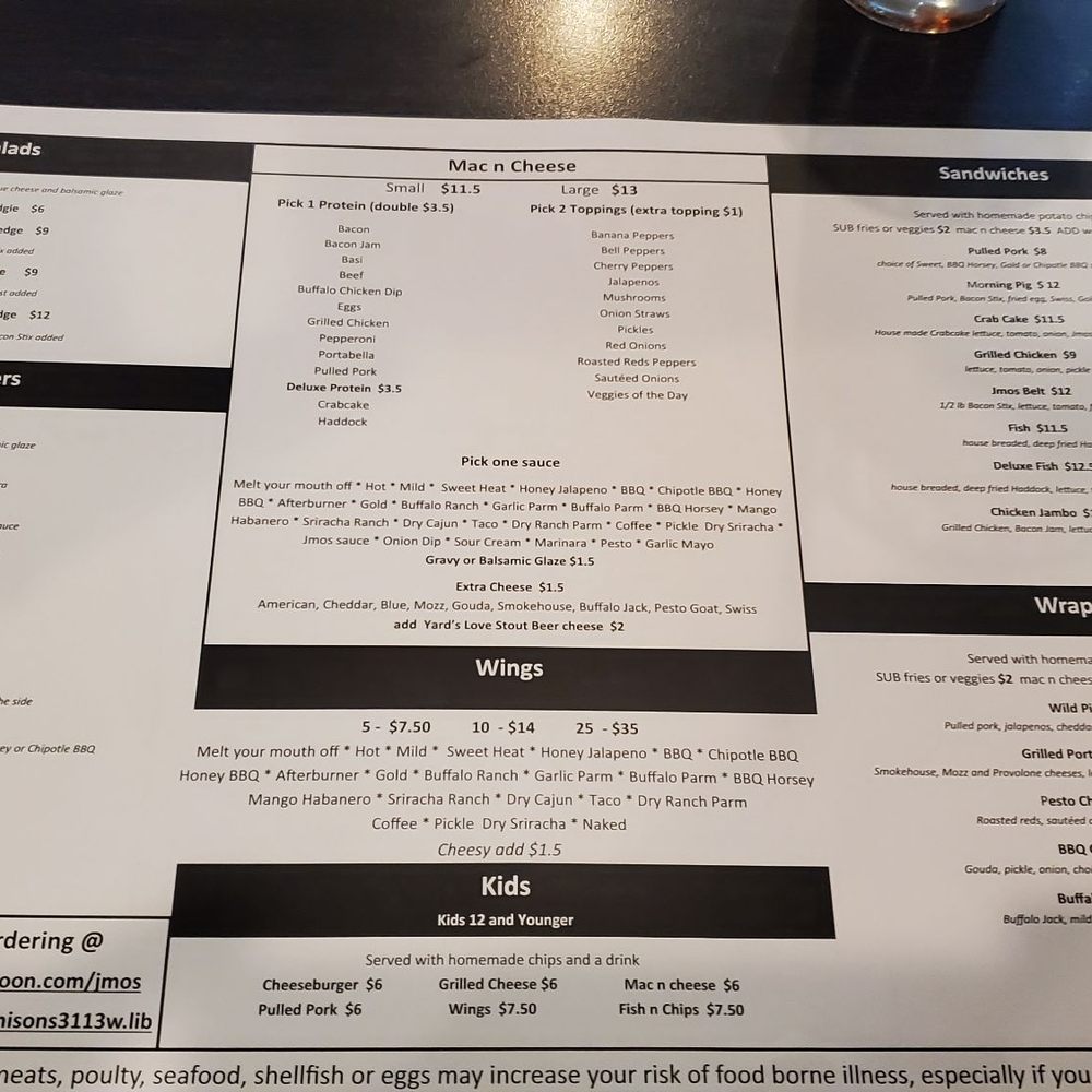 Jamison's On West Liberty - menu - Pubs Near Me - Pittsburgh, Pennsylvania