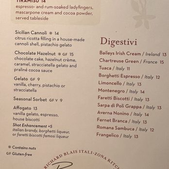 La Zozzona - Desserts and after dinner drinks menu - Italian Near Me - Scottsdale, Arizona La Zozzona - Desserts and after dinner drinks menu - Italian Near Me - Scottsdale, Arizona
