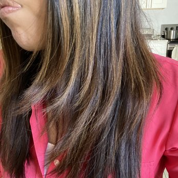 Salon Plush - The left side after Victoria "fixed" it. - Hair Stylists Near Me - Wantagh , New York