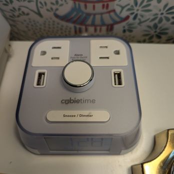 Grand Hotel - Contemporary charger / clock on the nightstand - Hotels Near Me - Mackinac Island, Michigan