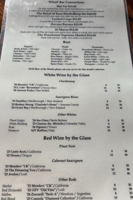 Menu photo 1 The Warehouse Restaurant Marina del Rey, CA Menu photo 1 The Warehouse Restaurant Marina del Rey, CA