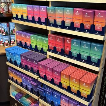 Lake Champlain Chocolates - display of variety of chocolates - Candy Stores Near Me - Burlington, Vermont