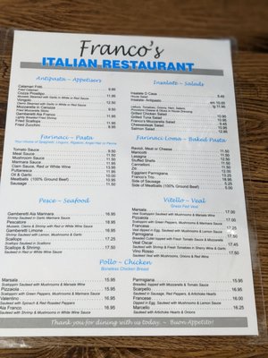 Menu photo 4 Franco's Italian Restaurant Norfolk, VA
