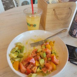 Mango. Avocado Salad and Pina Colada