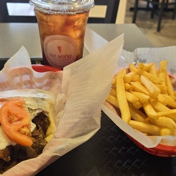 The Works Grill - Pork gyro sandwich meal. Quite tasty! - Greek Near Me - Glenview, Illinois The Works Grill - Pork gyro sandwich meal. Quite tasty! - Greek Near Me - Glenview, Illinois
