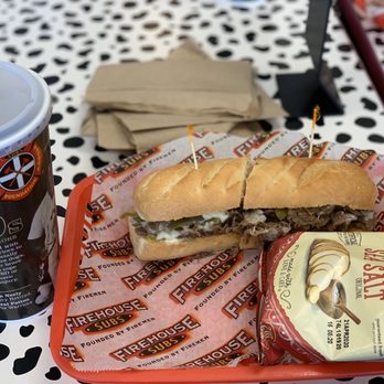 Firehouse Subs - Medium Steak and Cheese Sub, lime coco-cola, miss vickie's sea salt chips. - Sandwiches Near Me - Annandale, Virginia Firehouse Subs - Medium Steak and Cheese Sub, lime coco-cola, miss vickie's sea salt chips. - Sandwiches Near Me - Annandale, Virginia