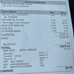 Express Auto Spa - Lakewood - This is what the actual price of a $79.99 oil change actually costs.