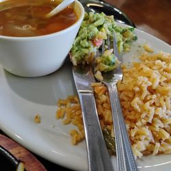 My side meal, beans, guacamole, rice