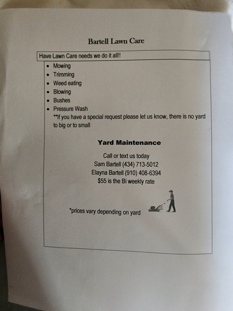 BARTELL LAWN CARE Cary, North Carolina Lawn Services Phone Number Yelp