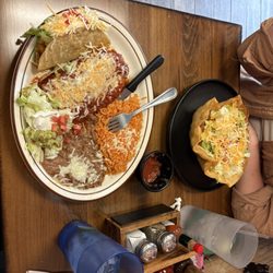 El Rinconcito - Taco and relleno combo and big tostada with chicken