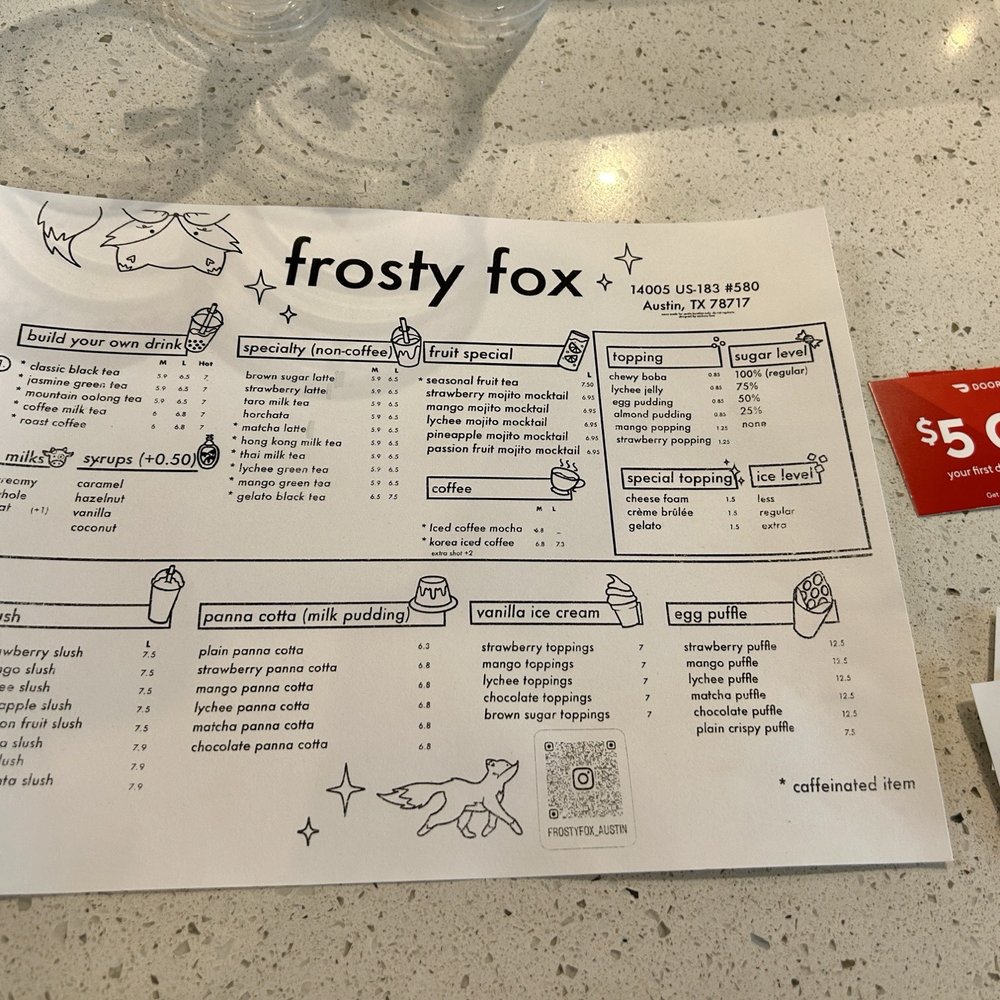 Frosty Fox - Desserts Near Me - Austin, Texas Frosty Fox - Desserts Near Me - Austin, Texas