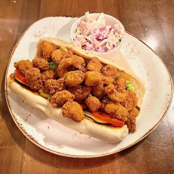 Sea Level NC - Shrimp Po'Boy w/ Cole Slaw - Seafood Near Me - Charlotte, North Carolina