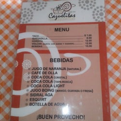 Las Cazuelitas - Menu