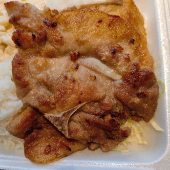 One Plus One Drive Inn - Garlic Pork Chops... Yummy flavor and the meat is not dry! - Chinese Near Me - Honolulu, Hawaii One Plus One Drive Inn - Garlic Pork Chops... Yummy flavor and the meat is not dry! - Chinese Near Me - Honolulu, Hawaii