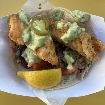 Splash Cafe - fried fish taco = $5.95 - American Near Me - Pismo Beach, California
