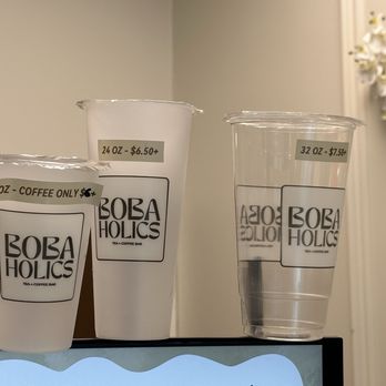 Bobaholics - Cup Sizes - Bubble Tea Near Me - San Jose, California