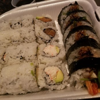 Sushi Domo - The top left is the salmon roll that never should have been given to the server. The bottom is cali roll and right shrimp tempura roll - Sushi Bars Near Me - Arlington, Texas Sushi Domo - The top left is the salmon roll that never should have been given to the server. The bottom is cali roll and right shrimp tempura roll - Sushi Bars Near Me - Arlington, Texas