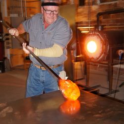 Akron Glass Works - Owner, Jack Baker in the hot shop