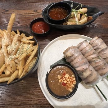 HEM Kitchen And Bar - Truffle fries, shrimp mini eggrolls, chicken Vietnamese spring rolls - Vietnamese Near Me - Houston, Texas HEM Kitchen And Bar - Truffle fries, shrimp mini eggrolls, chicken Vietnamese spring rolls - Vietnamese Near Me - Houston, Texas