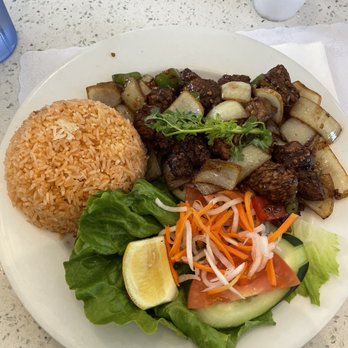 Pho 24 - 47. Filet Mignon Shaking Beef Cubes Over Tomato Rice - Vietnamese Near Me - San Jose, California Pho 24 - 47. Filet Mignon Shaking Beef Cubes Over Tomato Rice - Vietnamese Near Me - San Jose, California