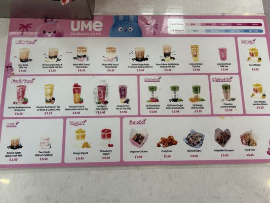 Menu photo 1 Ume Tea Santa Clara, CA