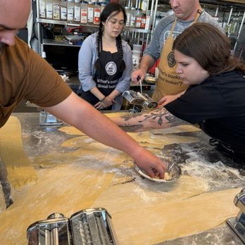 BiteUnite - Letting the pasta dry out before cutting smaller - Cooking Classes Near Me - San Francisco, California BiteUnite - Letting the pasta dry out before cutting smaller - Cooking Classes Near Me - San Francisco, California