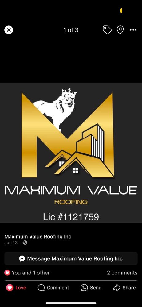 Slide of Maximum Value Roofing