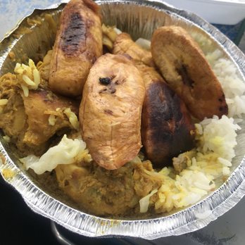 Buff Patty - White rice, curry chicken, burnt plantains - Caribbean Near Me - Brooklyn, New York Buff Patty - White rice, curry chicken, burnt plantains - Caribbean Near Me - Brooklyn, New York