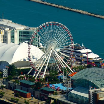 360 Chicago - Close up of the ferris wheel at Navy Pier - Observatories Near Me - Chicago, Illinois
