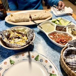 Asadero Super Burro - Papa rellenas with carne asada and super burro with arracherra.