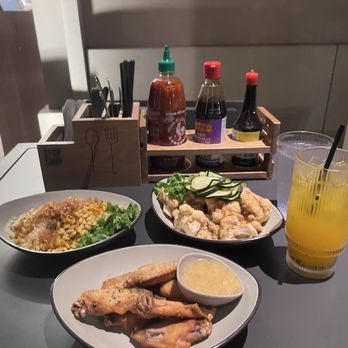 Soup Shop - Garlic Parmesan wings, corn and cauliflower - Vietnamese Near Me - Irvine, California Soup Shop - Garlic Parmesan wings, corn and cauliflower - Vietnamese Near Me - Irvine, California