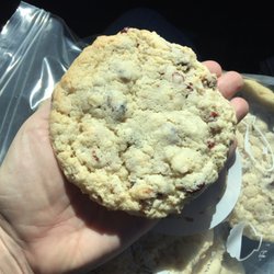 Martha Sue's Cookies, Coffee, Tea & Other Things - Cranberry cookie. This is the best cookie ever. Good luck getting a cookie this big anywhere else for her prices.