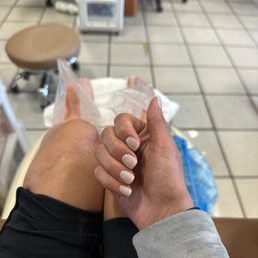 Gel manicure, paraffin wax treatment on feet!