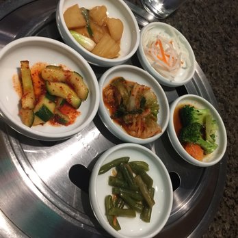 757 Korean BBQ - Assorted pickled vegetables and EXCELLENT home made kimchi - Korean Near Me - Virginia Beach, Virginia