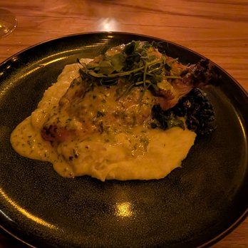 Primal Steakhouse - Roasted Chicken in garlic sauce, garlic mashed potatoes, sauteed greens. - Steakhouses Near Me - The Colony, Texas Primal Steakhouse - Roasted Chicken in garlic sauce, garlic mashed potatoes, sauteed greens. - Steakhouses Near Me - The Colony, Texas