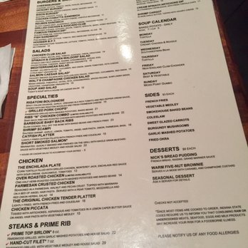 Charleston's - Menu. - American Near Me - Indianapolis, Indiana