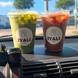 Matcha and iced Cafe de olla