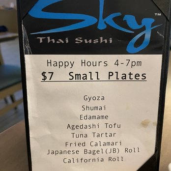 Sky Thai Sushi - the menu for the restaurant - Sushi Bars Near Me - Fort Lauderdale, Florida Sky Thai Sushi - the menu for the restaurant - Sushi Bars Near Me - Fort Lauderdale, Florida