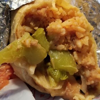 Super Mex - Burrito Verde. Where's the pork? Lol 50% rice wow - Mexican Near Me - Whittier, California