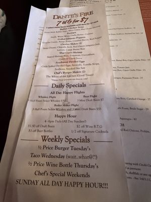 Menu photo 2 Dante's Fire Tucson, AZ Menu photo 2 Dante's Fire Tucson, AZ